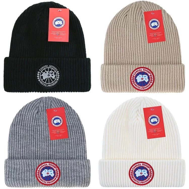 Canada Goose Beanie in Black, Beige, Grey, and White