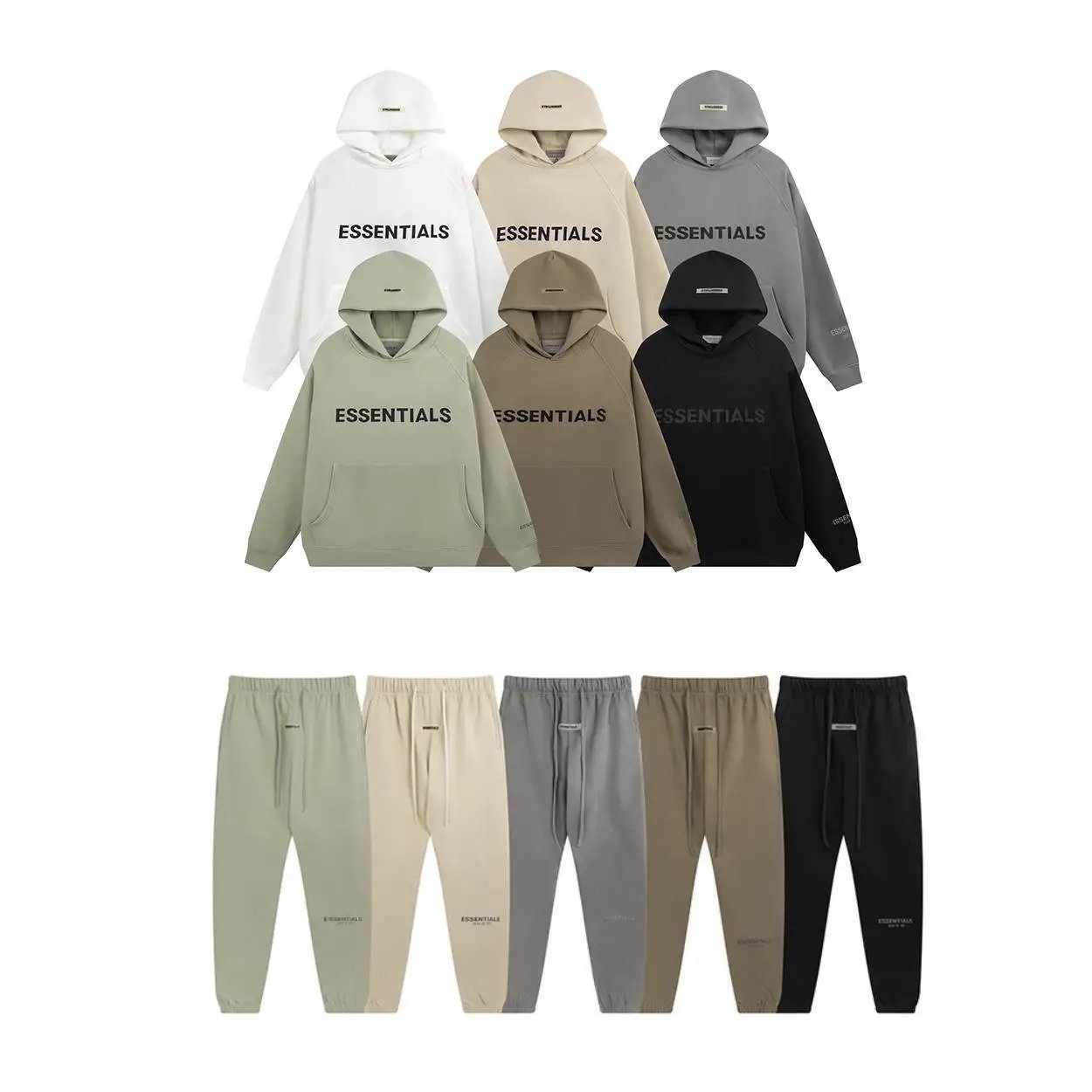 Fear of God Essentials Hoodie and Pants Set in Various Colors