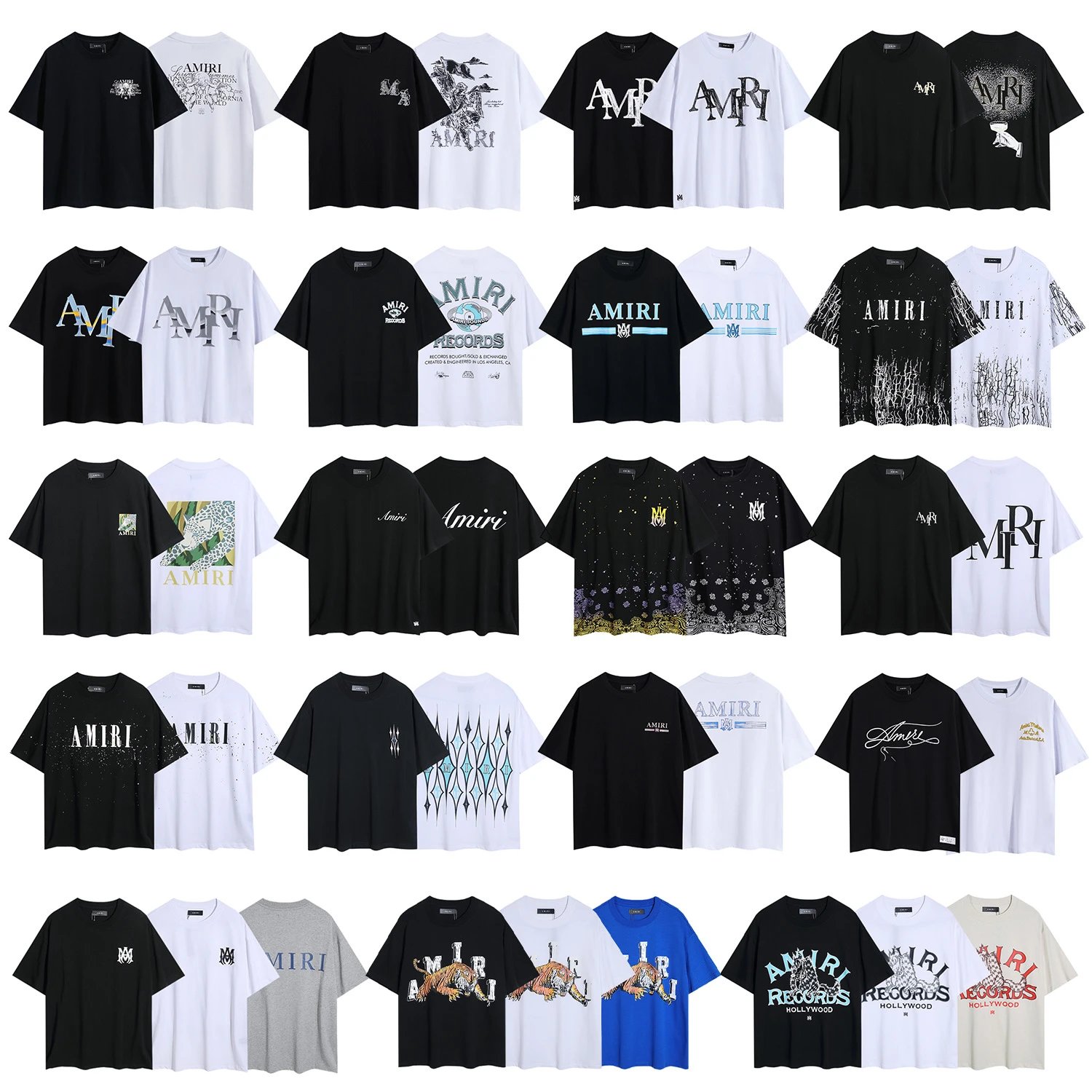Amiri Black and White Graphic T-Shirt Collection