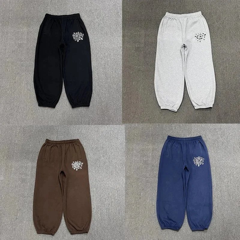Sun Graphic Sweatpants in Black, Grey, Brown, and Blue