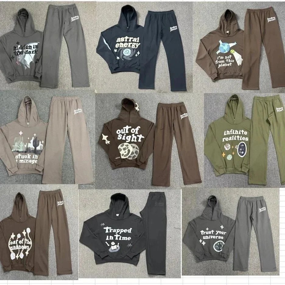 Broken Planet Hoodie and Pants Sets in Various Colors