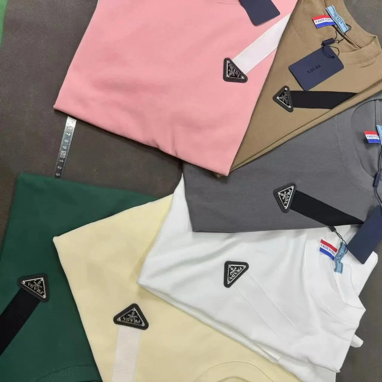Prada Colorblock Round Neck T-Shirt