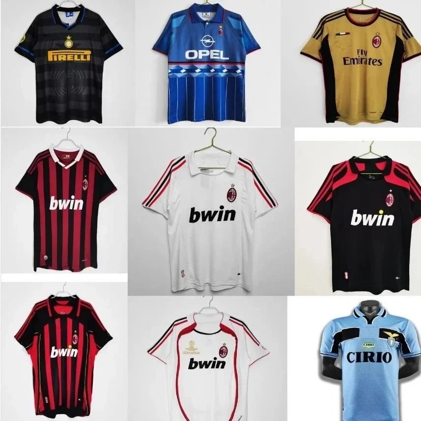 AC Milan Red and Black Striped Soccer Jersey