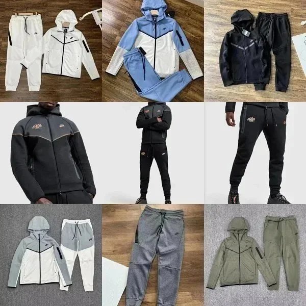 Nike Blue and White Hoodie Tracksuit Set