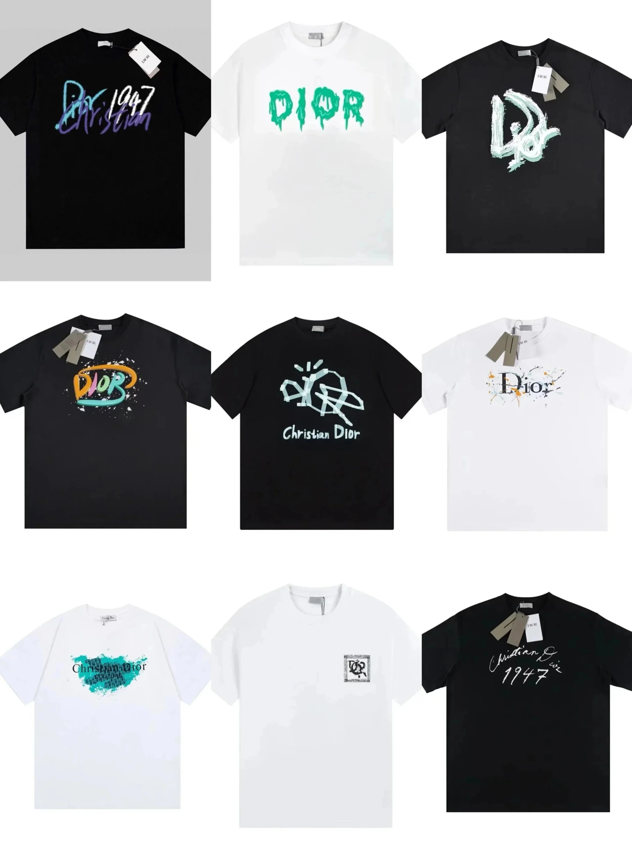 Christian Dior Black and White T-Shirts