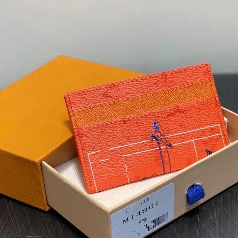 Orange Leather Card Holder M1486