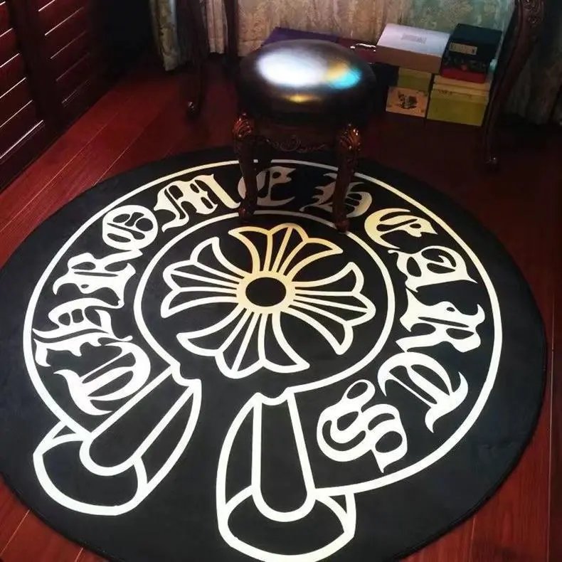 Chrome Hearts Black Round Rug