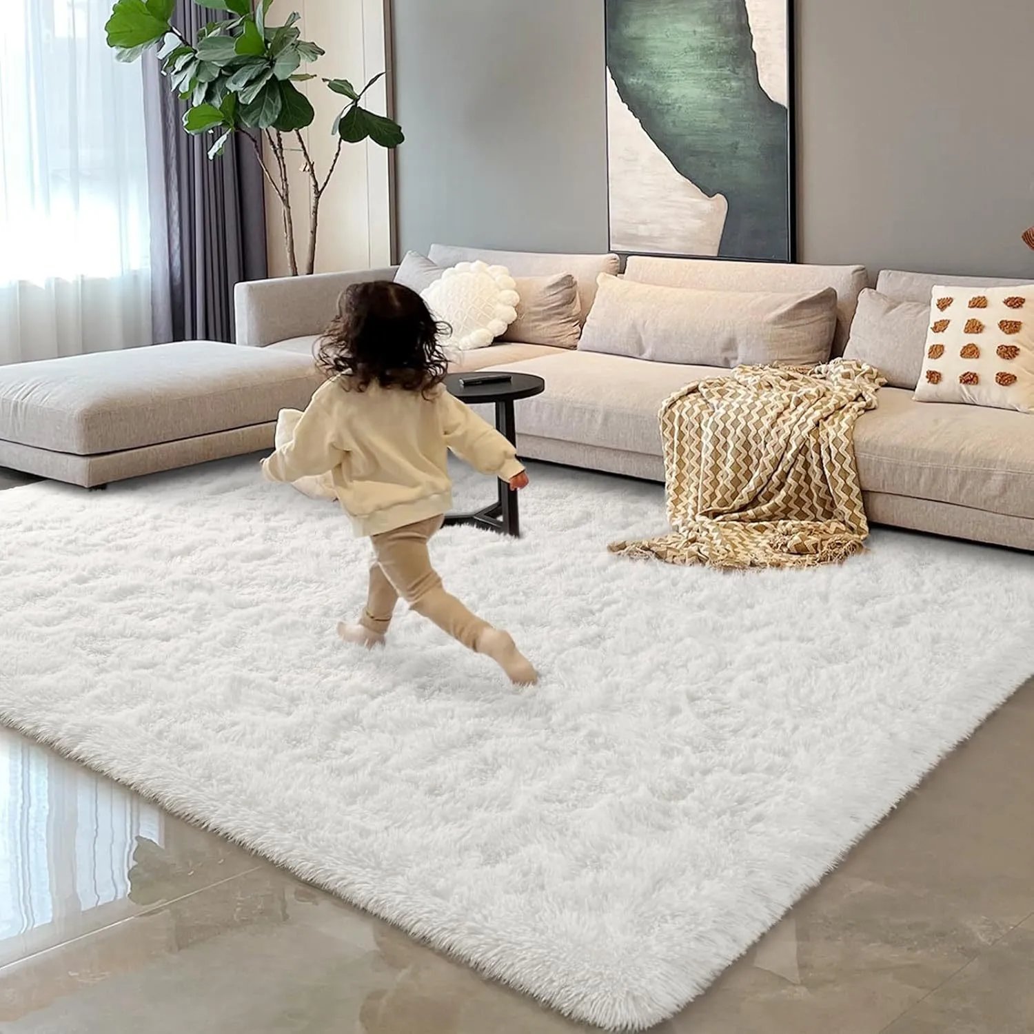 White Fluffy Area Ru