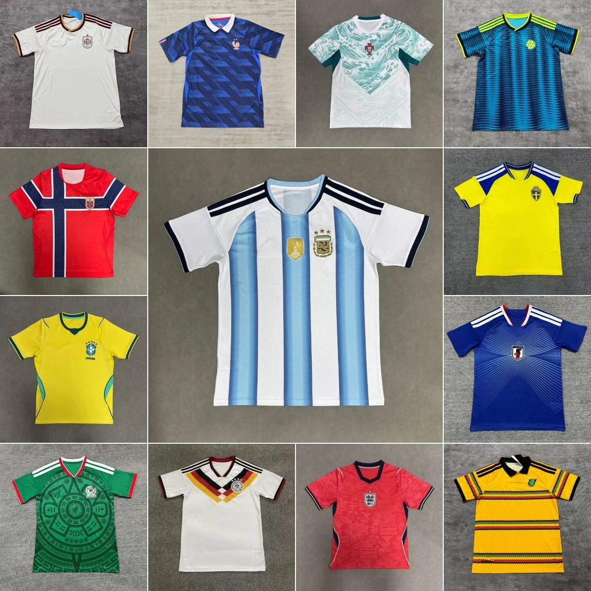 Argentina White and Light Blue Striped Soccer Jersey