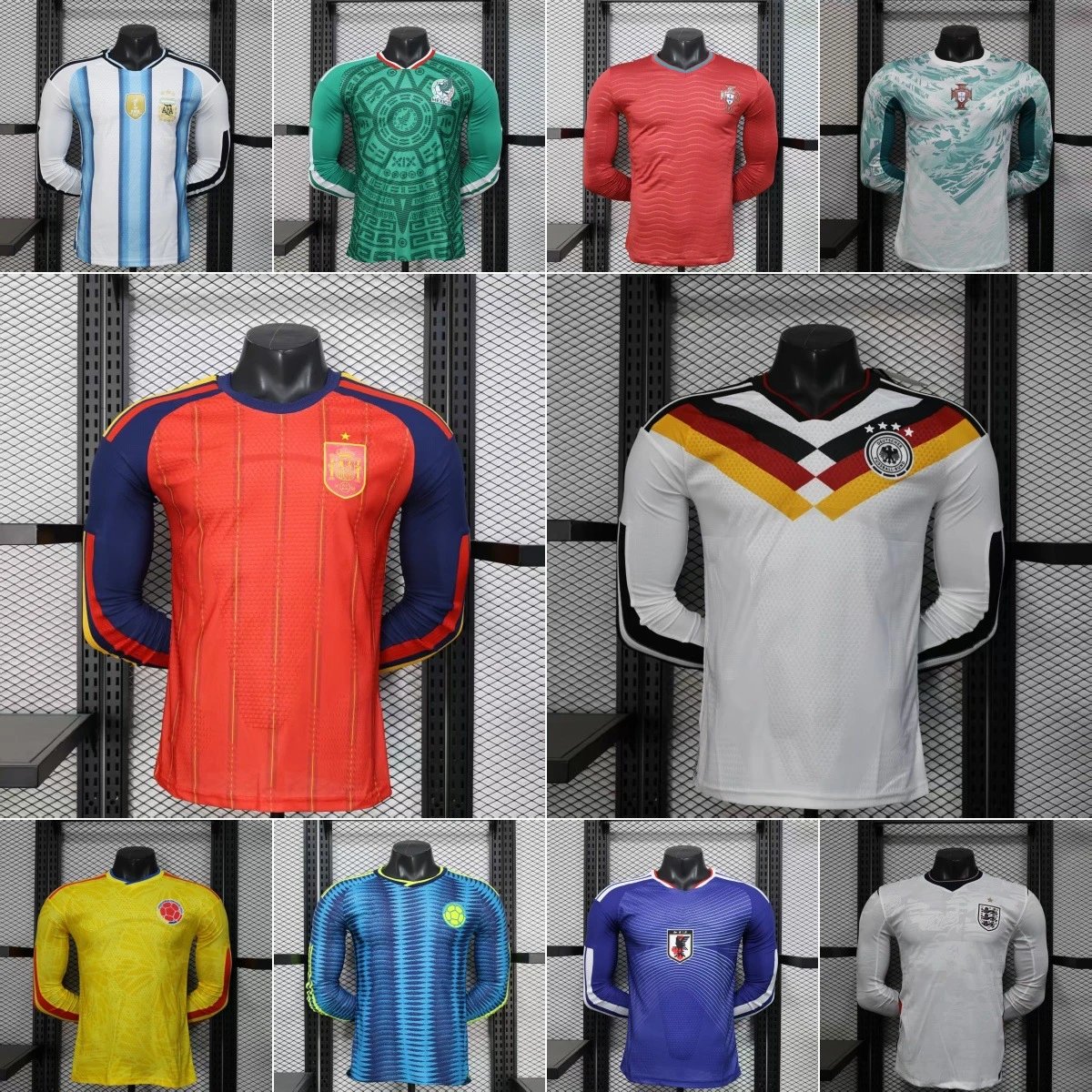Assorted National Team Long Sleeve Soccer Jerseys
