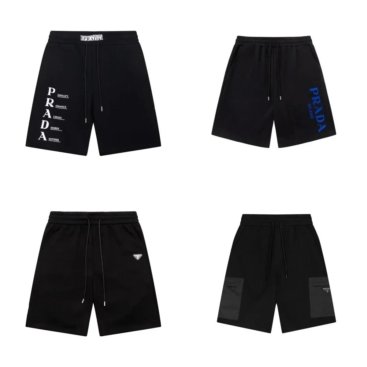 Prada Black Drawstring Shorts