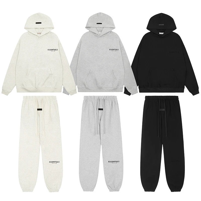 Essentials Black Hoodie and Pants Set