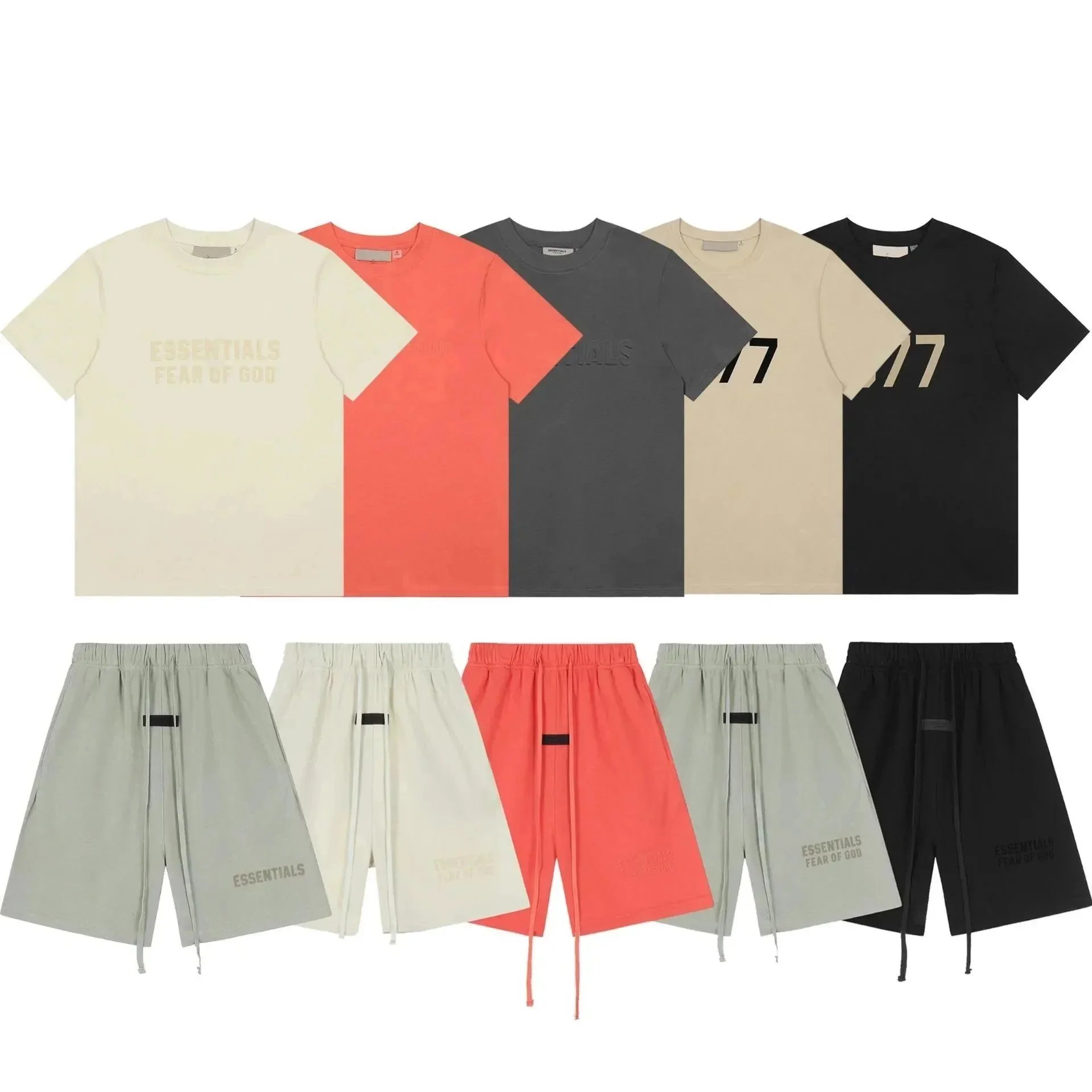 Fear of God Essentials T-Shirt and Shorts Set in Various Colors