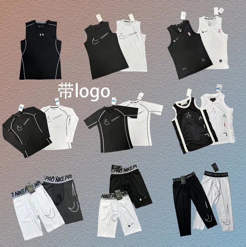 Nike Black Compression Shorts and Tops Set