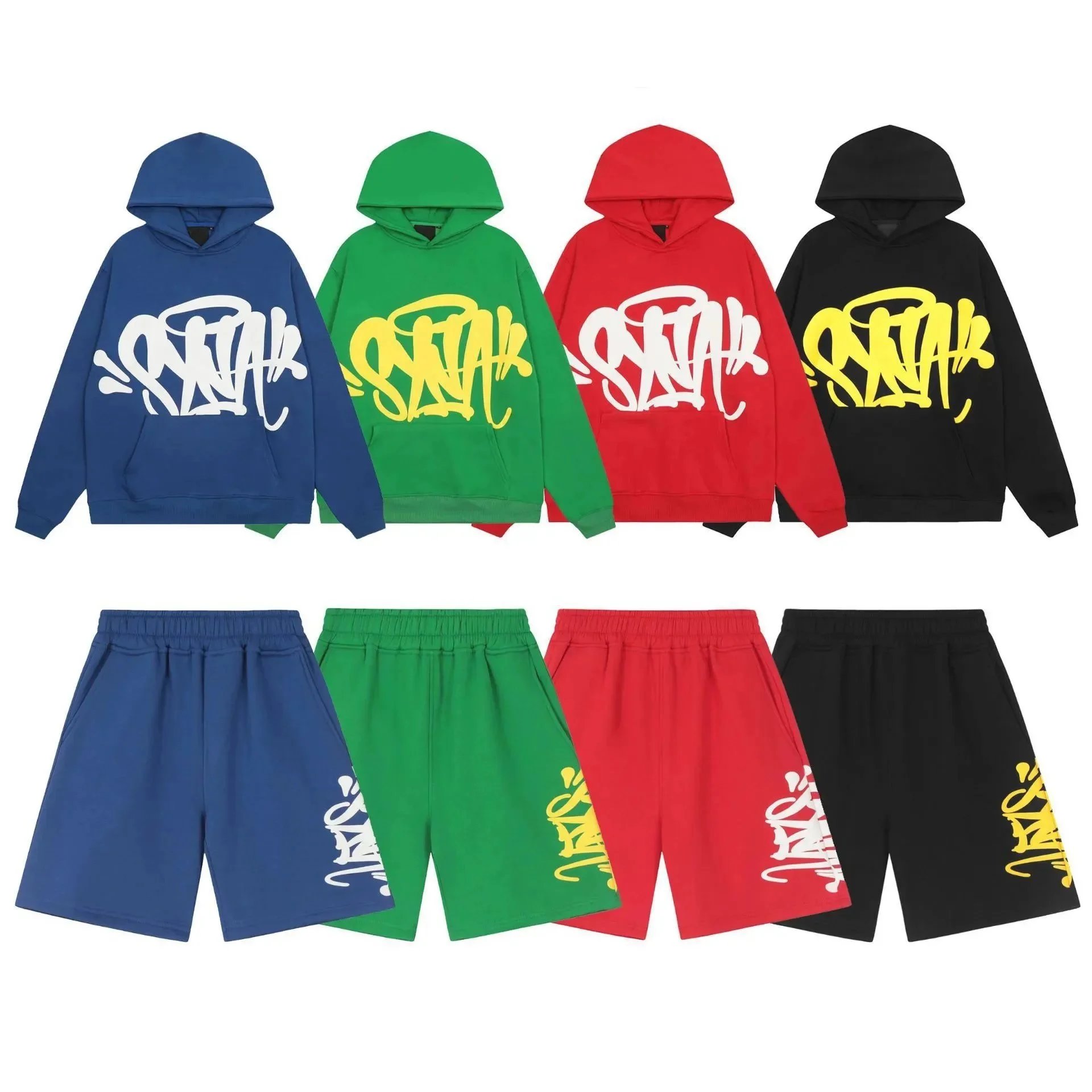 Fleece Lined Hoodie Hoodie Streetwear Shorts set