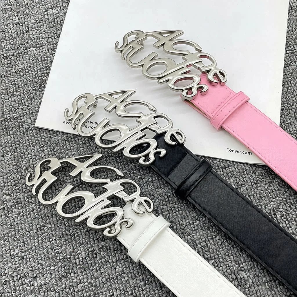 ACRE Studios Metal Letter Belt in Black, White, and Pink