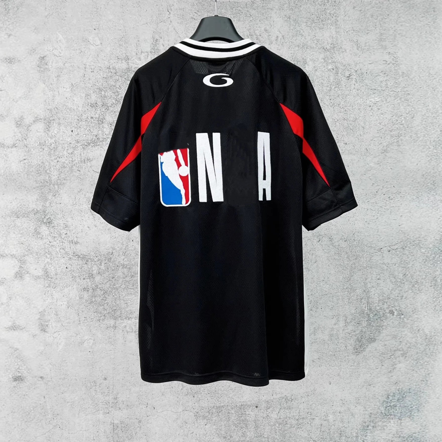NBA Black Red Short Sleeve Jersey