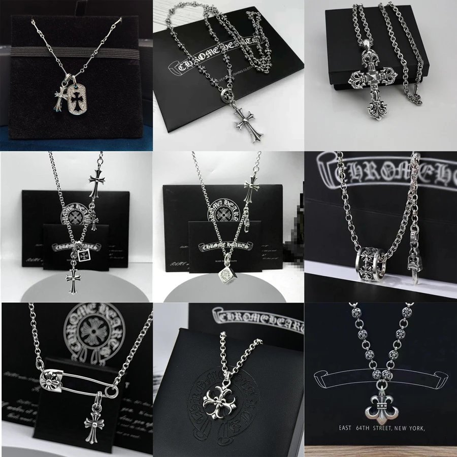 Chrome Hearts Silver Cross Pendant Necklaces