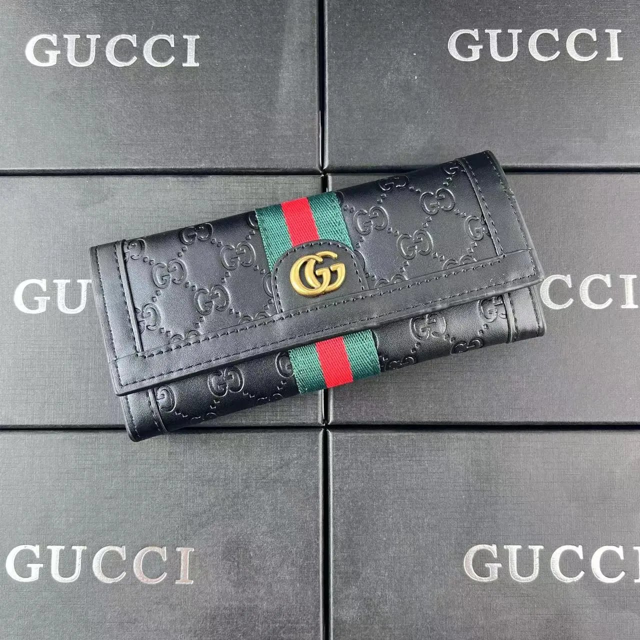 Gucci Black Embossed