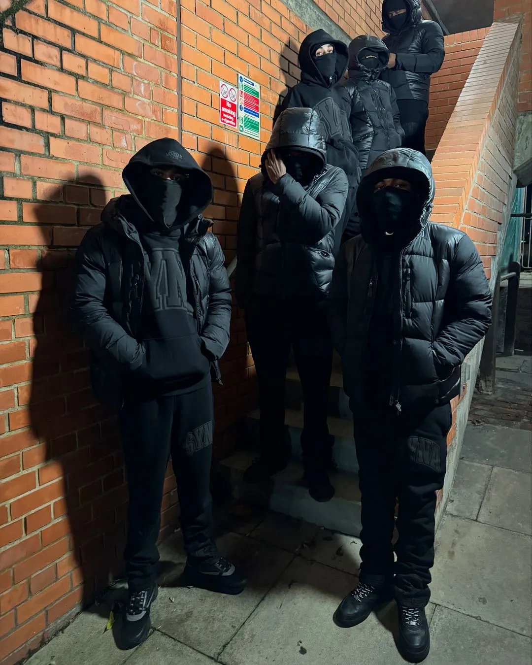 All Black Puffer Jacket Set with Hoodie and Pants