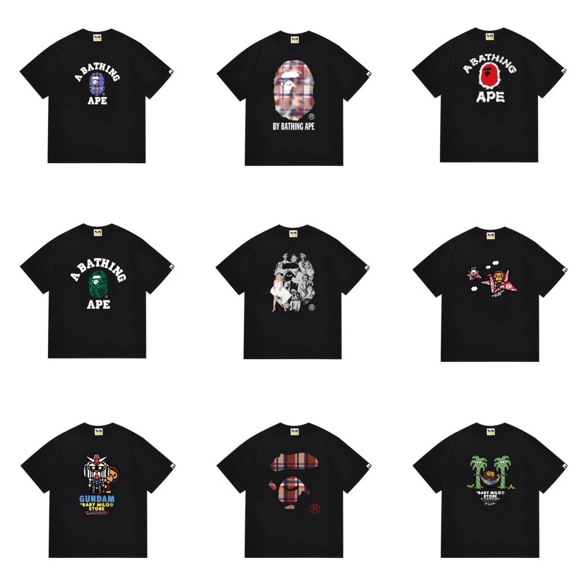 A Bathing Ape Black T-Shirt Collection
