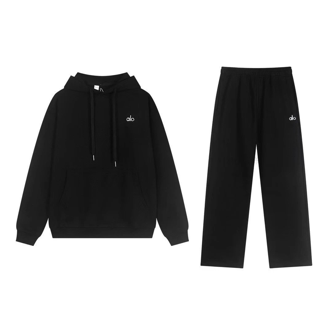 Alo Black Hoodie and Pants Set