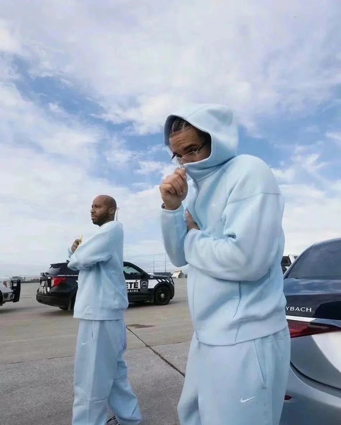 Nike Light Blue Hoodie and Pants Set