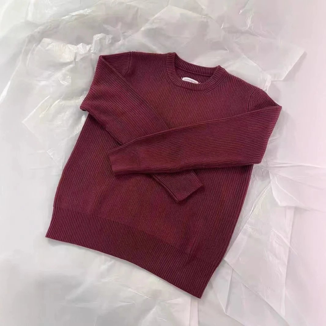 Essentials Burgundy Round Neck Sweater