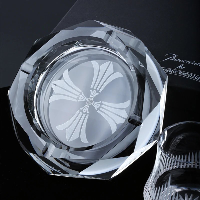Baccarat Crystal Ashtray with Etched Design
