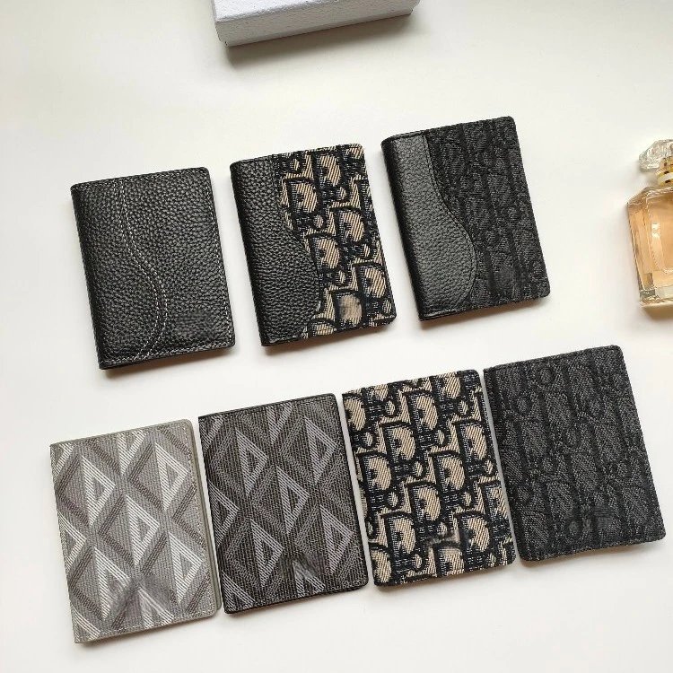 Dior Black Leather Card Holder Wallets