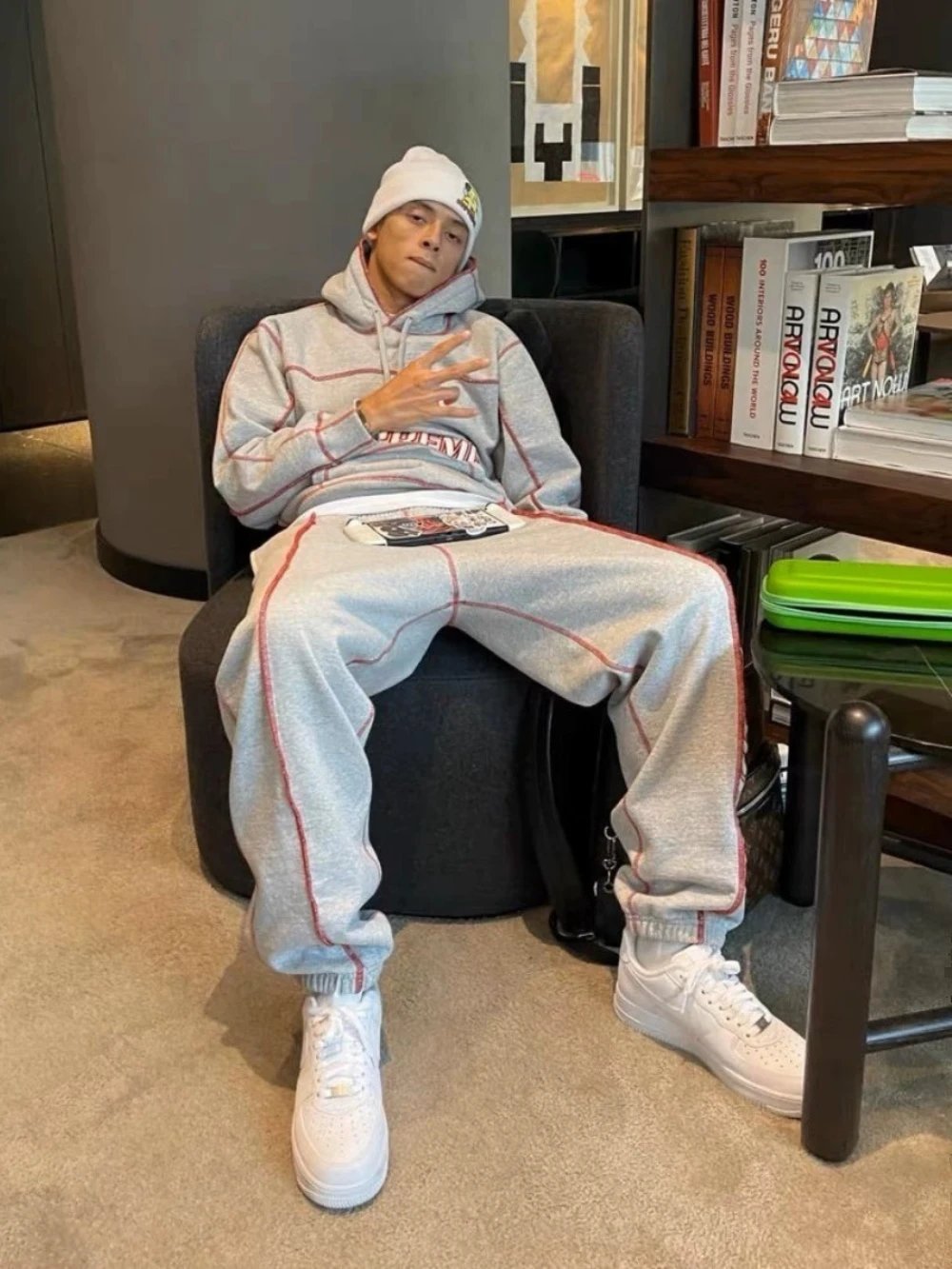 Supreme Grey Hoodie and Sweatpants Set