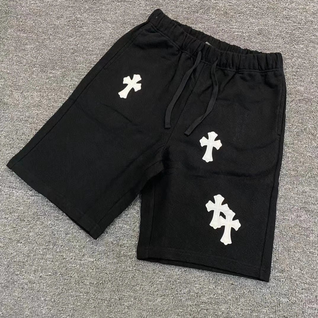 Chrome Hearts Black Cross Embroidery Shorts