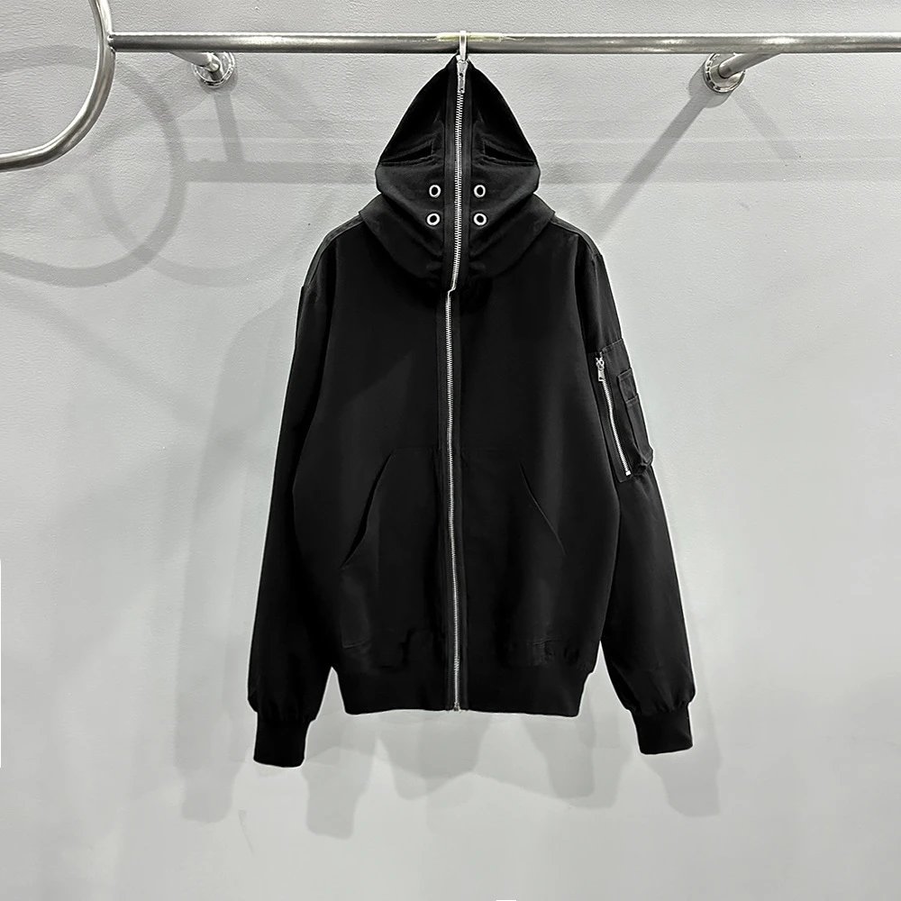 Black Zip-Up Hooded 