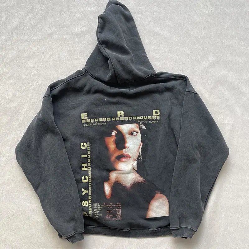 Vintage Black Graphic Hoodie
