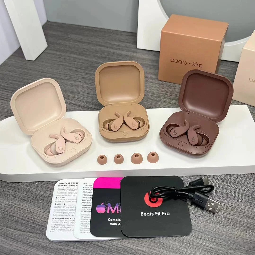 Beats Fit Pro Wireless Earbuds in Beige, Tan, and Brown
