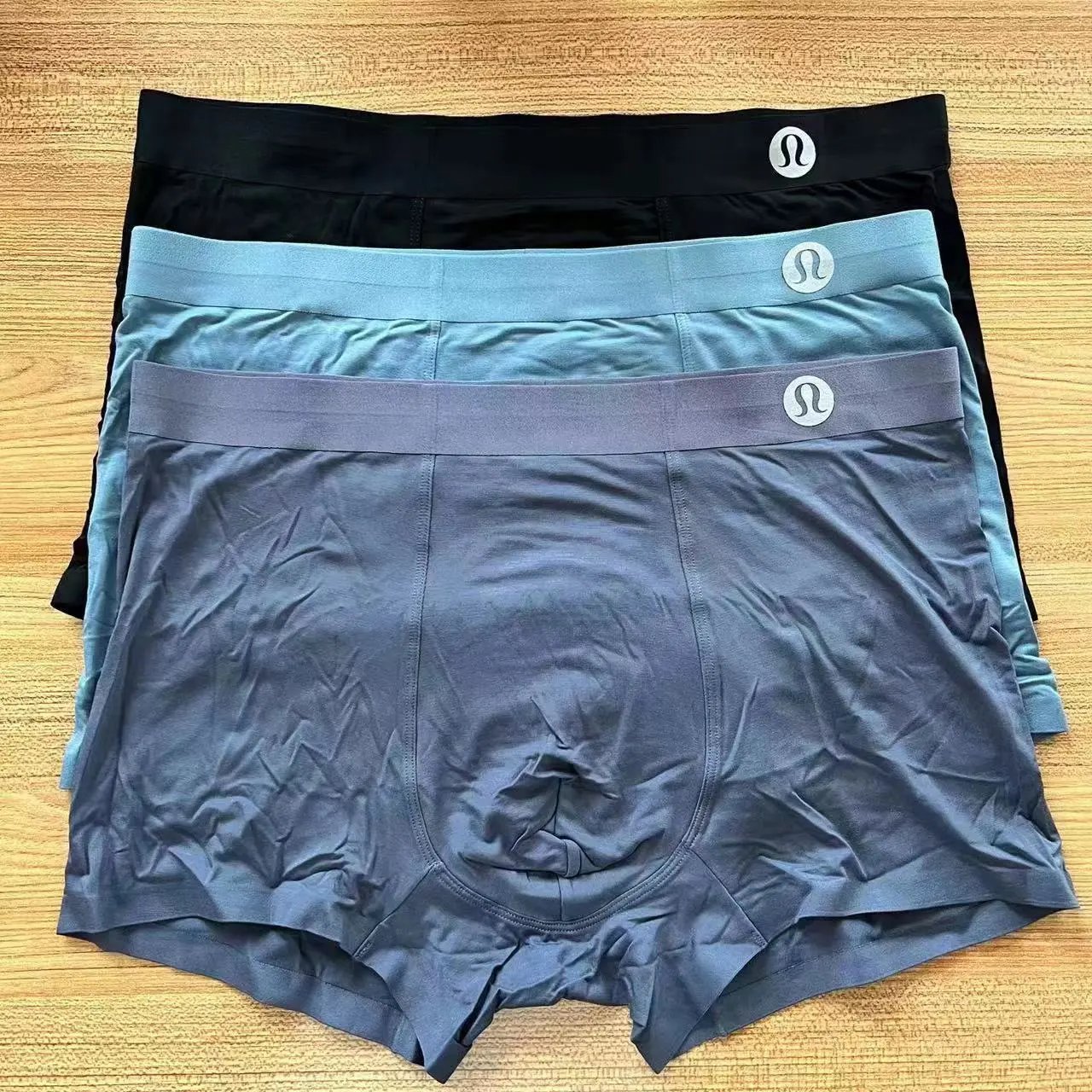 Lululemon Black and Blue Men's Boxer Shorts 3-Pack