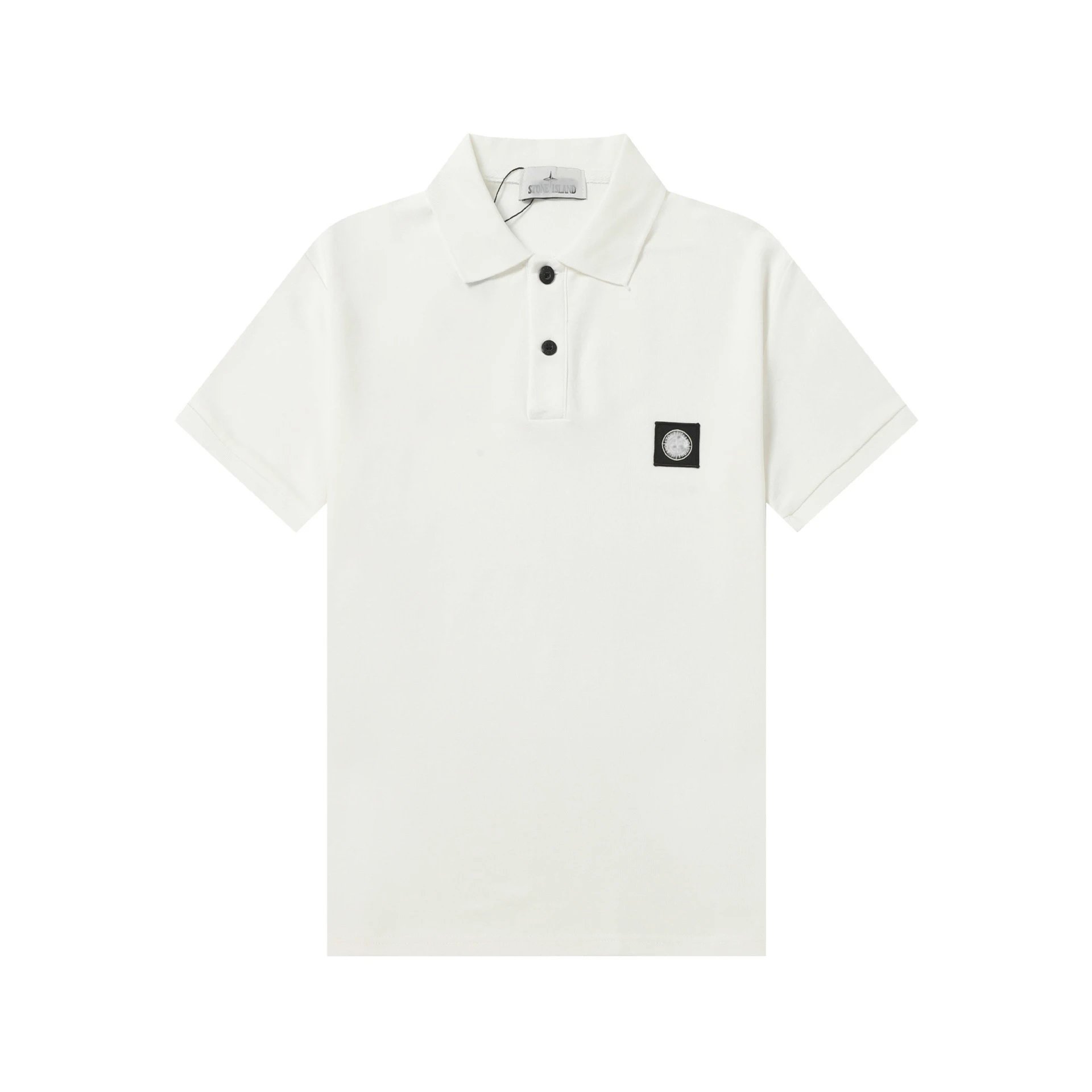 Stone Island White Polo Shirt