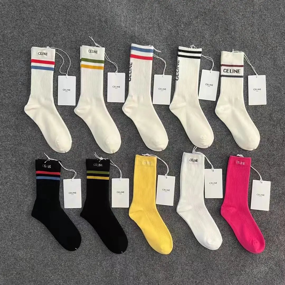 Celine Colorblock High-Calf Socks