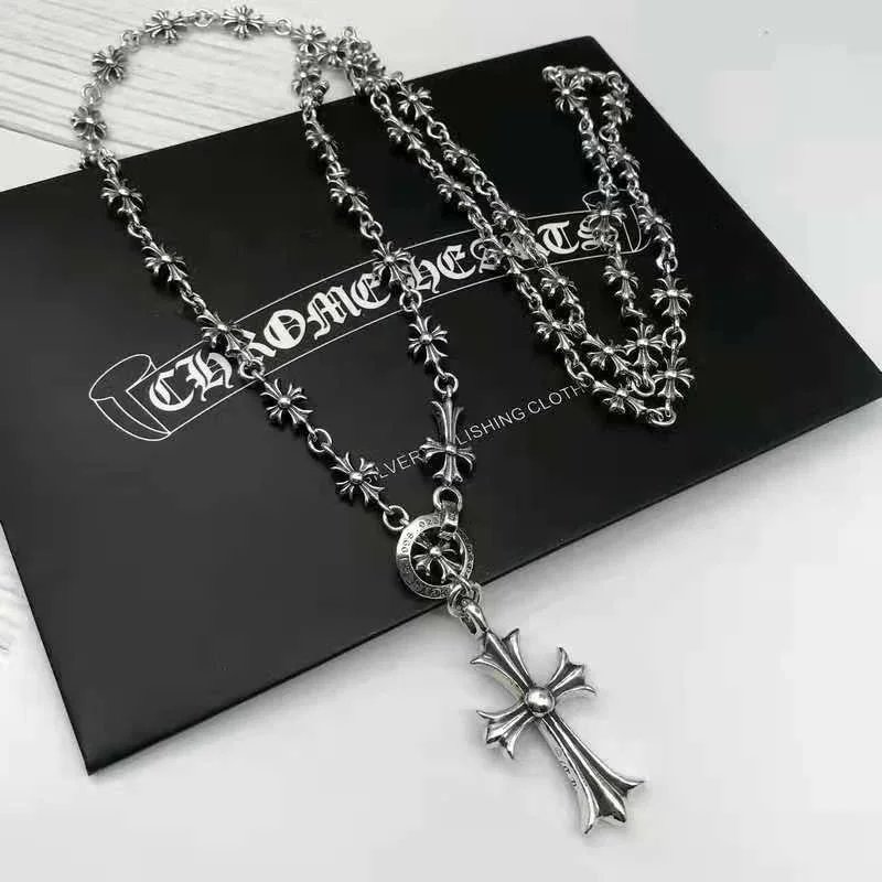 Chrome Hearts Silver Cross Pendant Necklace
