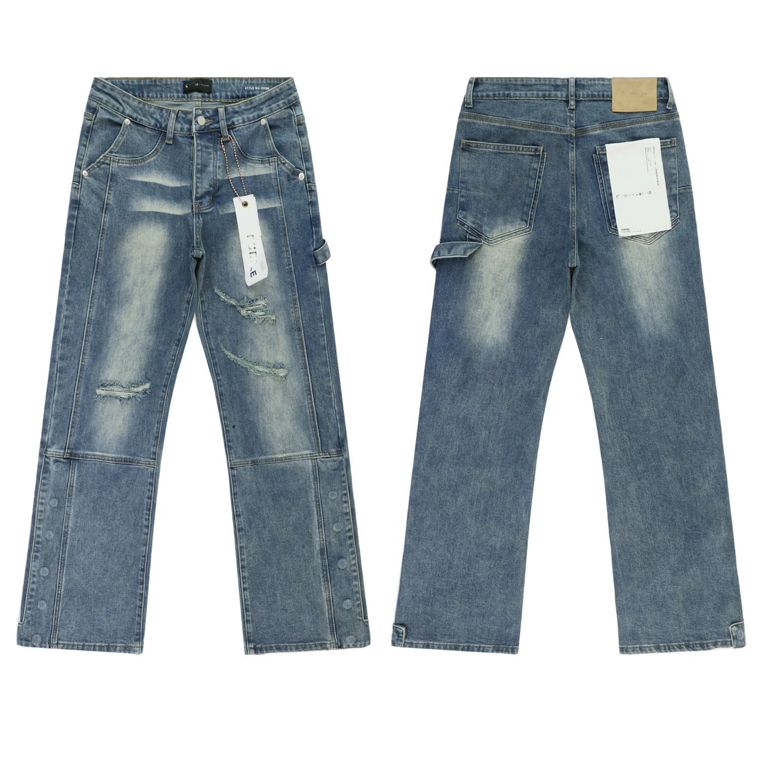 F.T.F.E Blue Distressed Painter Jeans