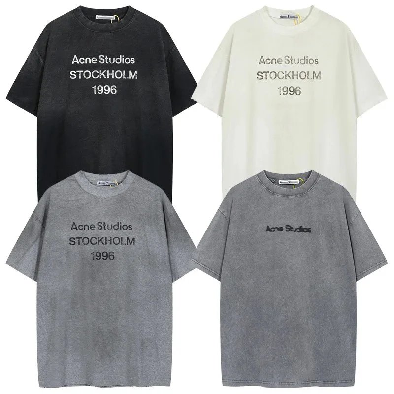 Acne Studios Black/White/Grey/Blue Short Sleeve T-Shirt
