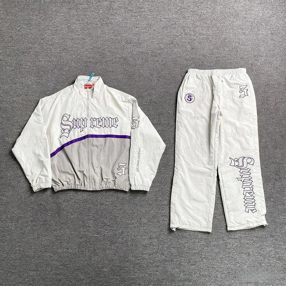 Supreme White Track Jacket and Pants Set