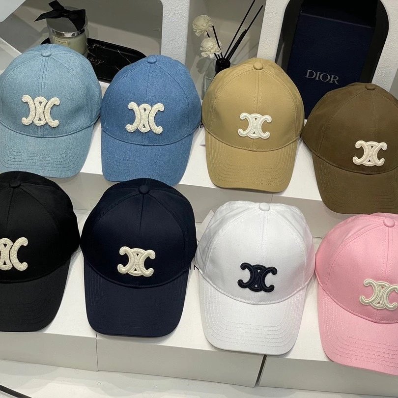 Celine Logo Embroidered Baseball Caps