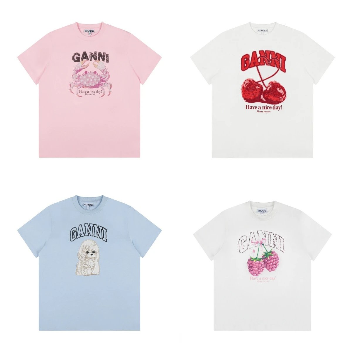 Ganni Pink White Blu