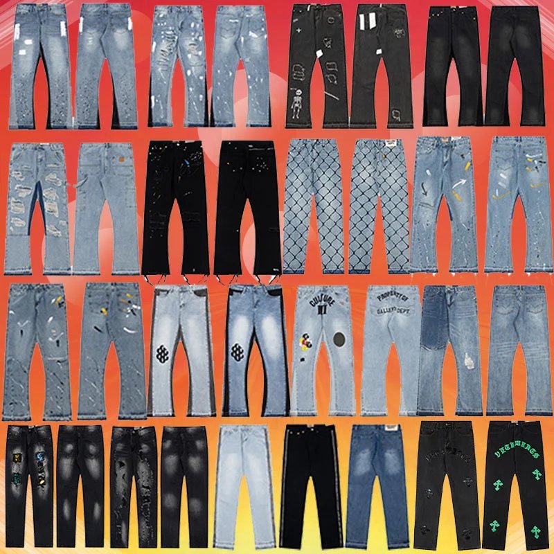 Various Jeans Styles in Different Colors and Designs