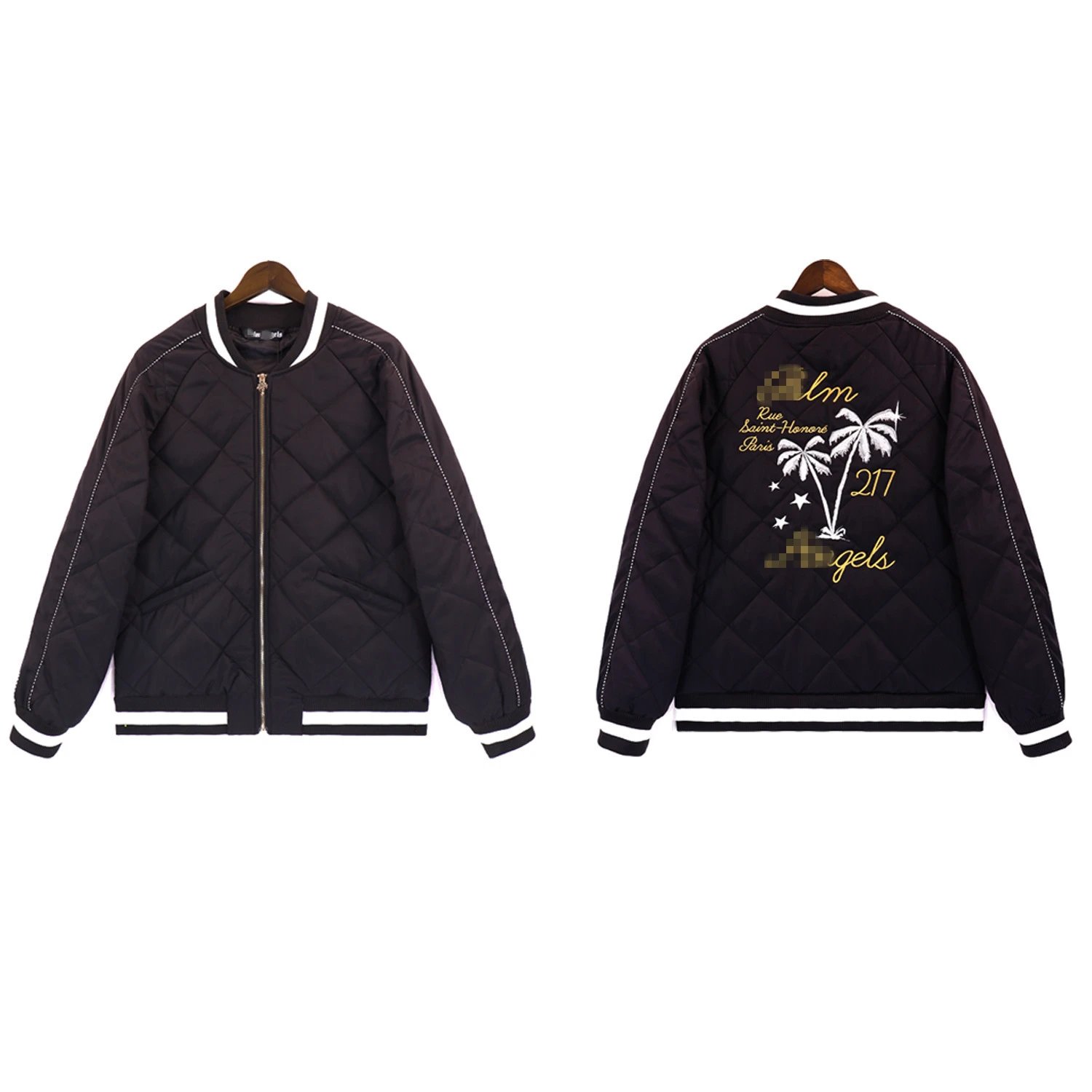 Black Quilted Bomber