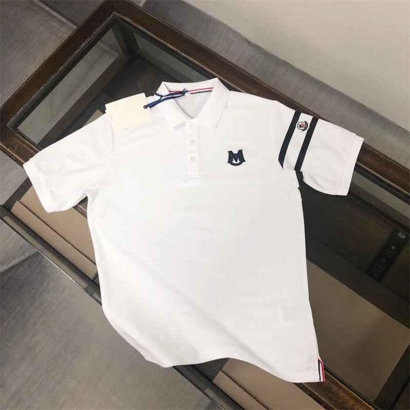 Moncler White Short Sleeve Polo