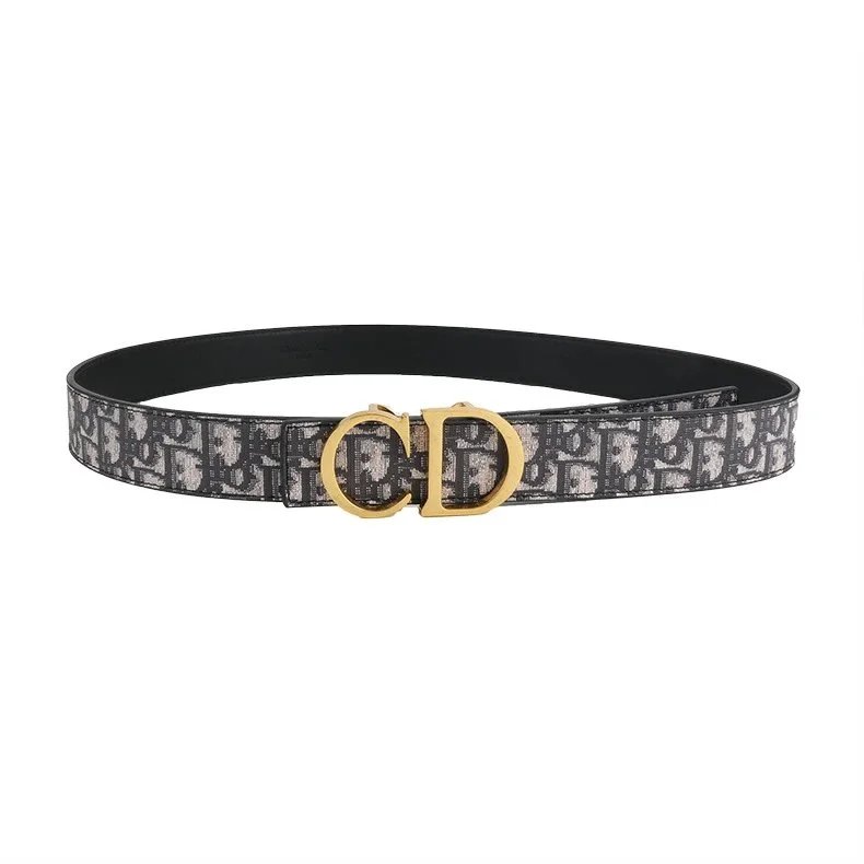 Dior Black and Grey Monogram Belt