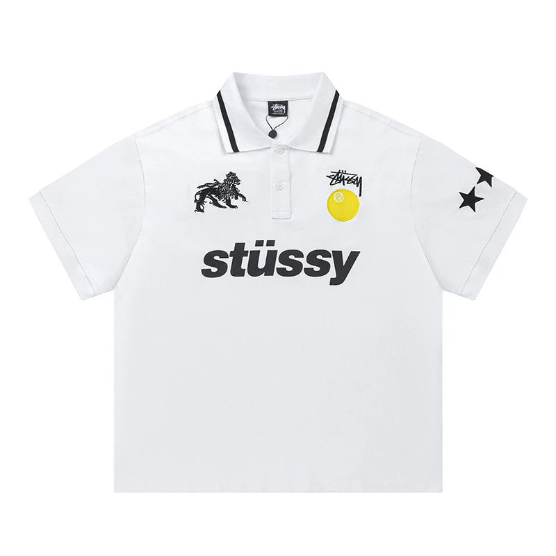 Stussy White Polo Sh