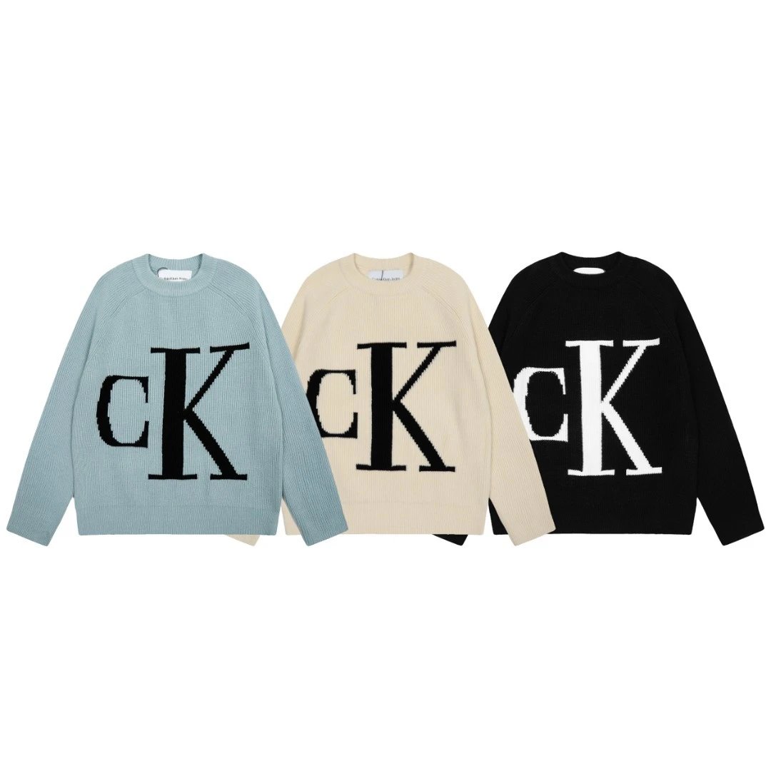 Calvin Klein Black/White/Cream Knit Sweater